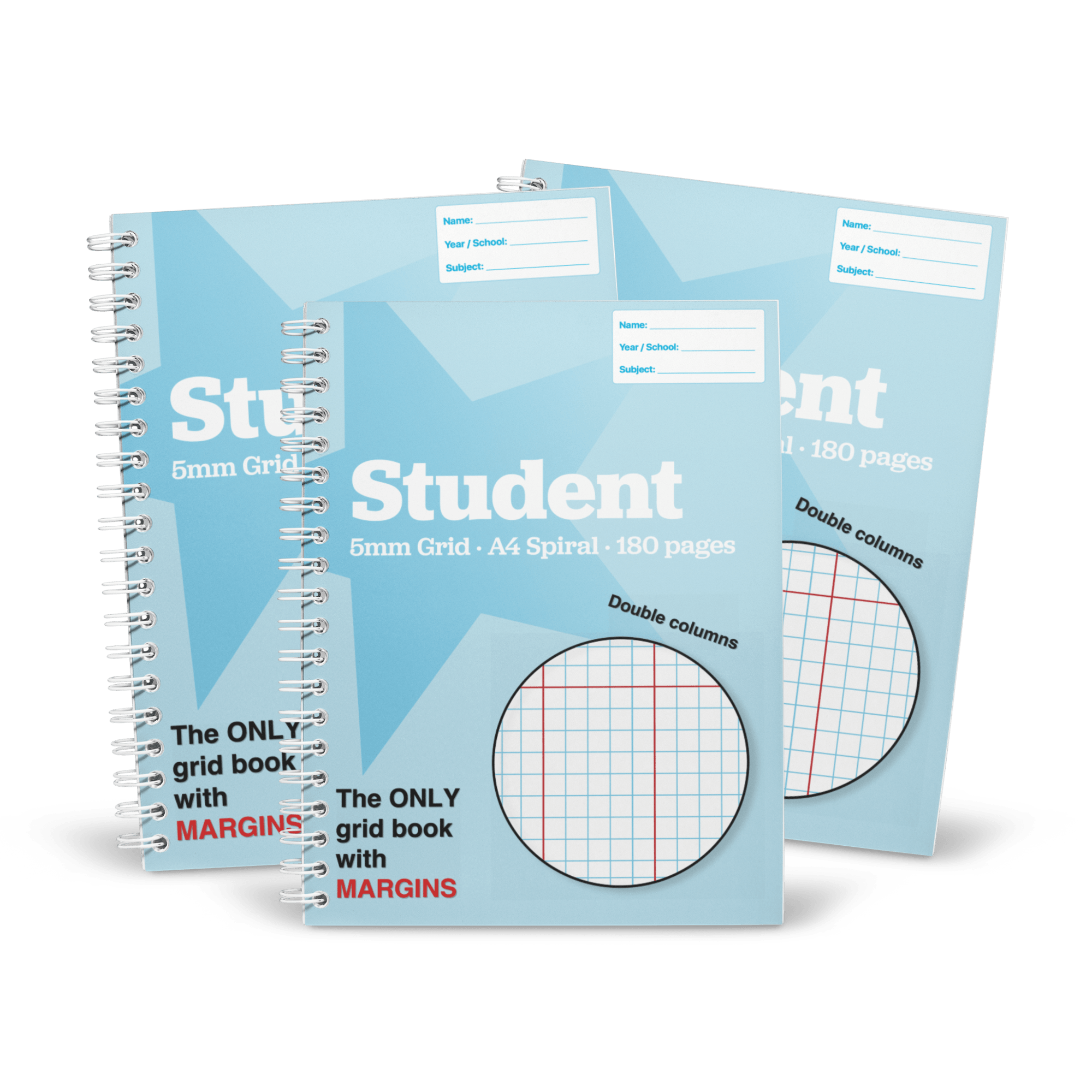 Ice blue notebook 3-pack